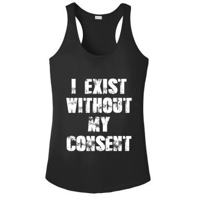 Vintage I Exist Without My Consent Funny Meme Frog Ladies PosiCharge Competitor Racerback Tank