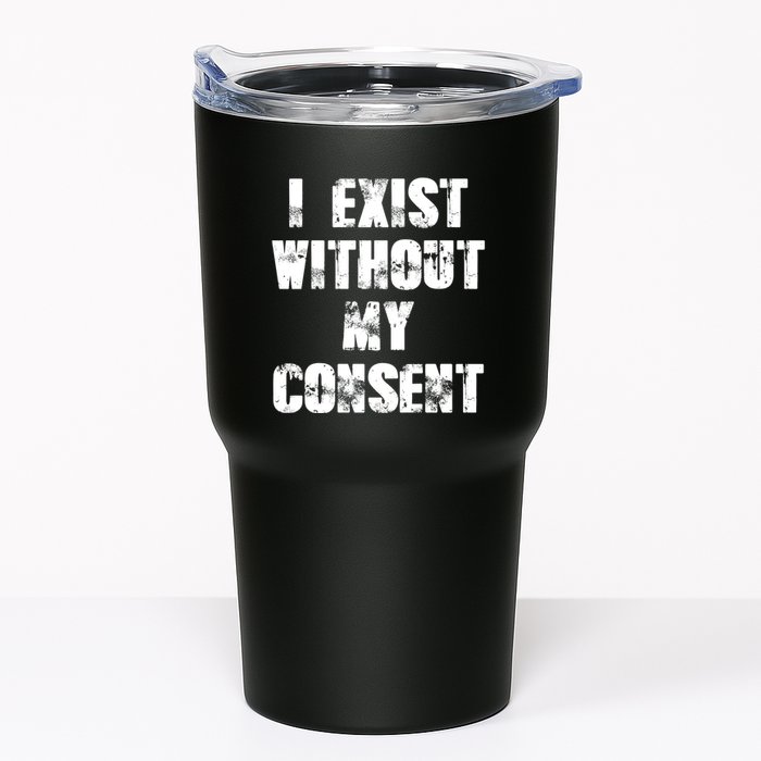 Vintage I Exist Without My Consent Funny Meme Frog Tumbler