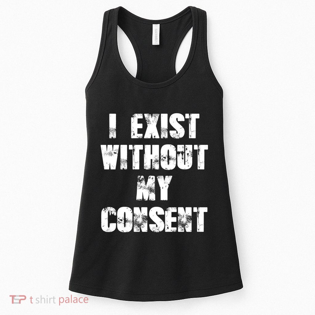 Vintage I Exist Without My Consent Funny Meme Frog Womens Tank Top