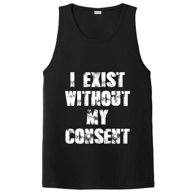 Vintage I Exist Without My Consent Funny Meme Frog PosiCharge Competitor Tank
