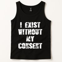 Vintage I Exist Without My Consent Funny Meme Frog Tank Top