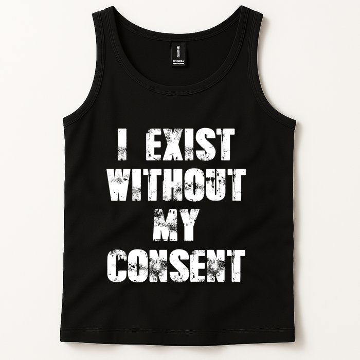 Vintage I Exist Without My Consent Funny Meme Frog Tank Top