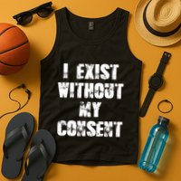 Vintage I Exist Without My Consent Funny Meme Frog Tank Top
