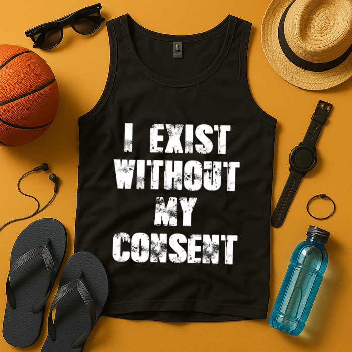 Vintage I Exist Without My Consent Funny Meme Frog Tank Top