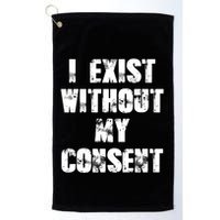 Vintage I Exist Without My Consent Funny Meme Frog Golf Towel