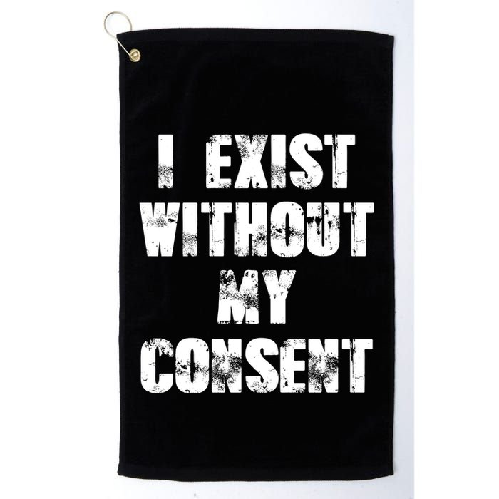 Vintage I Exist Without My Consent Funny Meme Frog Golf Towel