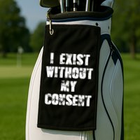 Vintage I Exist Without My Consent Funny Meme Frog Golf Towel