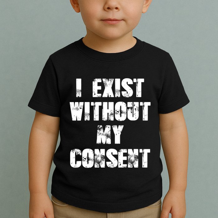 Vintage I Exist Without My Consent Funny Meme Frog Toddler T-Shirt