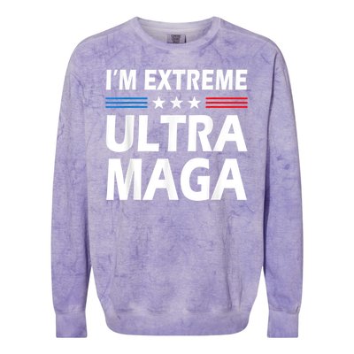 Vintage I'm Extreme Ultra Maga US Flag Trump Supporters Colorblast Crewneck Sweatshirt