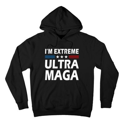 Vintage I'm Extreme Ultra Maga US Flag Trump Supporters Hoodie