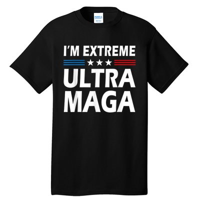 Vintage I'm Extreme Ultra Maga US Flag Trump Supporters Tall T-Shirt