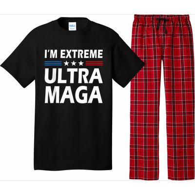 Vintage I'm Extreme Ultra Maga US Flag Trump Supporters Pajama Set