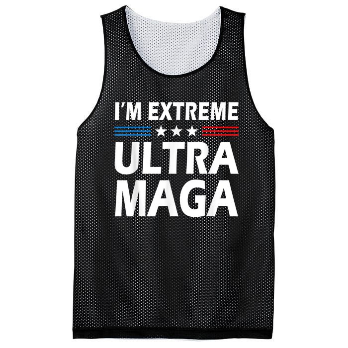 Vintage I'm Extreme Ultra Maga US Flag Trump Supporters Mesh Reversible Basketball Jersey Tank