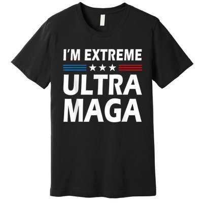 Vintage I'm Extreme Ultra Maga US Flag Trump Supporters Premium T-Shirt