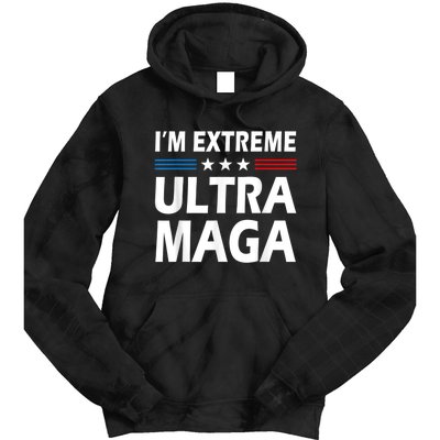 Vintage I'm Extreme Ultra Maga US Flag Trump Supporters Tie Dye Hoodie