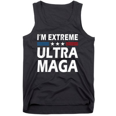 Vintage I'm Extreme Ultra Maga US Flag Trump Supporters Tank Top