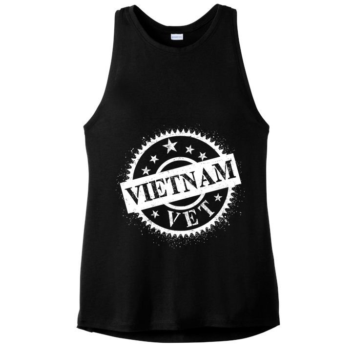 Vietnam Vet Stamp Ladies PosiCharge Tri-Blend Wicking Tank