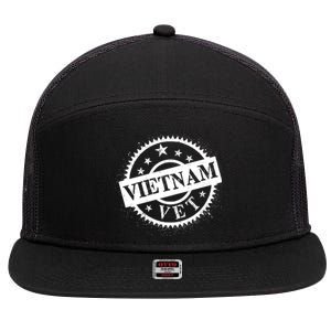 Vietnam Vet Stamp 7 Panel Mesh Trucker Snapback Hat