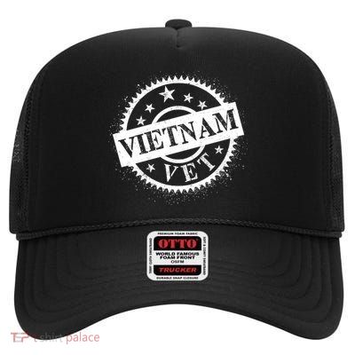 Vietnam Vet Stamp High Crown Mesh Back Trucker Hat