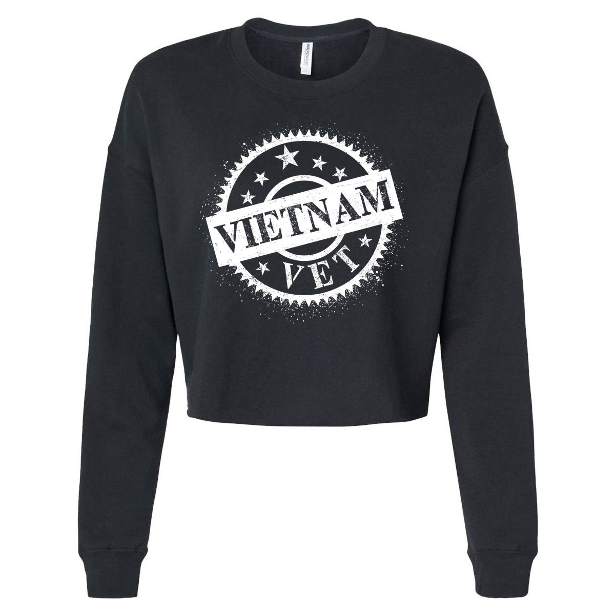 Vietnam Vet Stamp Cropped Pullover Crew