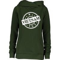 Vietnam Vet Stamp Womens Funnel Neck Pullover Hood