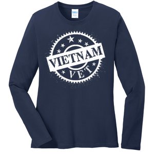 Vietnam Vet Stamp Ladies Long Sleeve Shirt