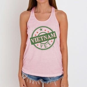 Vietnam Vet Stamp Women's Knotted Racerback Tank