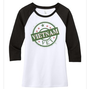 Vietnam Vet Stamp Women's Tri-Blend 3/4-Sleeve Raglan Shirt