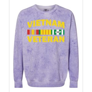 Vietnam Veteran Flag Logo Colorblast Crewneck Sweatshirt