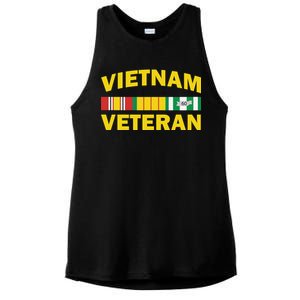 Vietnam Veteran Flag Logo Ladies PosiCharge Tri-Blend Wicking Tank