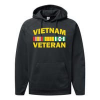 Vietnam Veteran Flag Logo Performance Fleece Hoodie