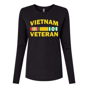 Vietnam Veteran Flag Logo Womens Cotton Relaxed Long Sleeve T-Shirt