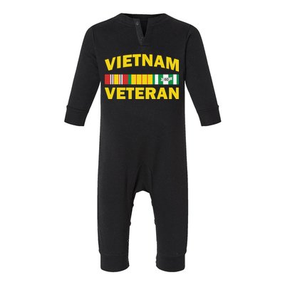 Vietnam Veteran Flag Logo Infant Fleece One Piece