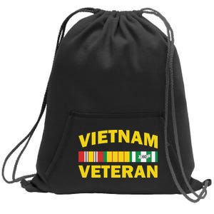 Vietnam Veteran Flag Logo Sweatshirt Cinch Pack Bag