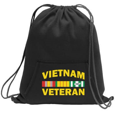 Vietnam Veteran Flag Logo Sweatshirt Cinch Pack Bag