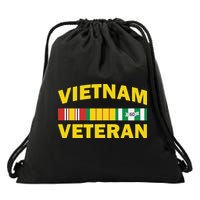 Vietnam Veteran Flag Logo Drawstring Bag