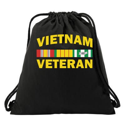 Vietnam Veteran Flag Logo Drawstring Bag