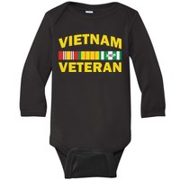 Vietnam Veteran Flag Logo Baby Long Sleeve Bodysuit