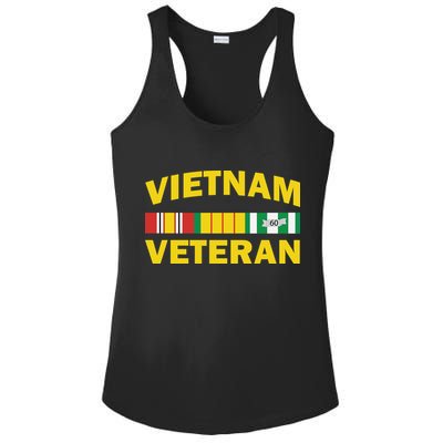 Vietnam Veteran Flag Logo Ladies PosiCharge Competitor Racerback Tank