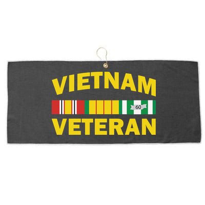 Vietnam Veteran Flag Logo Large Microfiber Waffle Golf Towel