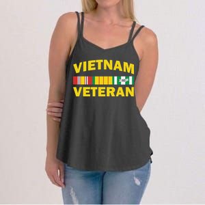 Vietnam Veteran Flag Logo Women's Strappy Tank