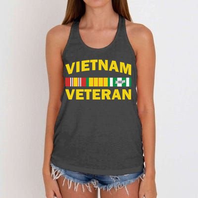 Vietnam Veteran Flag Logo Women's Knotted Racerback Tank