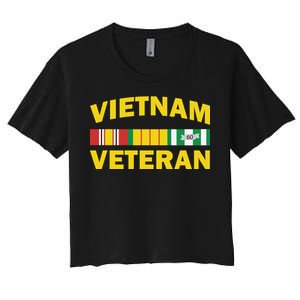 Vietnam Veteran Flag Logo Women's Crop Top Tee