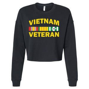 Vietnam Veteran Flag Logo Cropped Pullover Crew