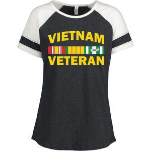 Vietnam Veteran Flag Logo Enza Ladies Jersey Colorblock Tee