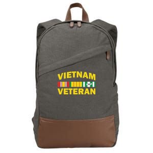 Vietnam Veteran Flag Logo Cotton Canvas Backpack