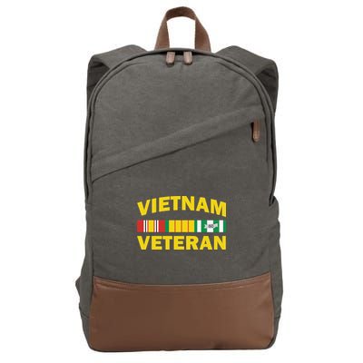 Vietnam Veteran Flag Logo Cotton Canvas Backpack