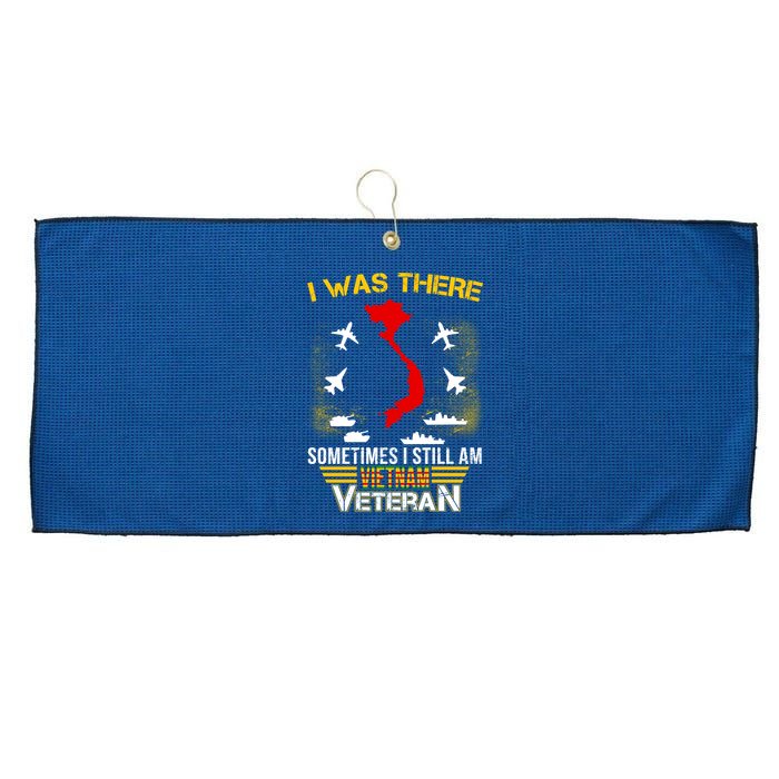 Vietnam Veteran I Was There Large Microfiber Waffle Golf Towel