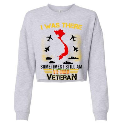 Vietnam Veteran I Was There Cropped Pullover Crew