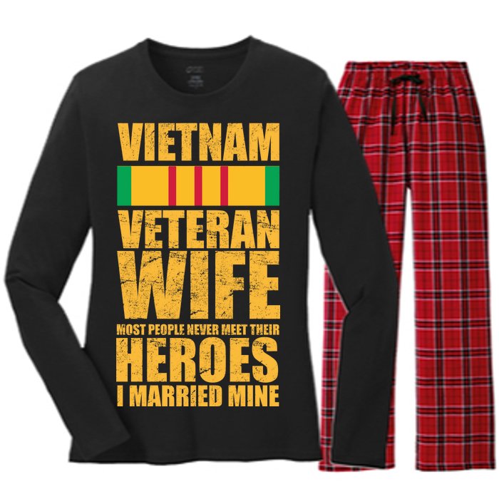 Vietnam Veteran Wife Women's Long Sleeve Flannel Pajama Set 